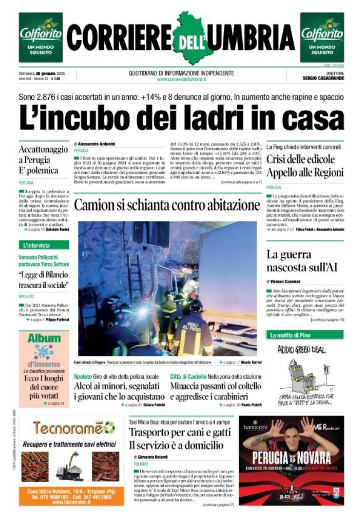 Prima-pagina-corriere umbria-del-2025-01-26